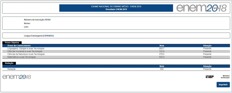 Resultado Enem